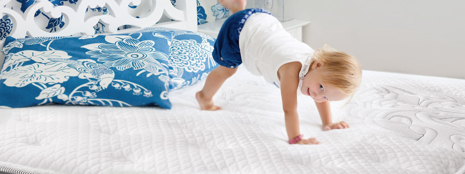 little boy playing on Canada Sleep Paradise mattress