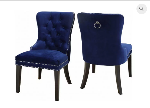 Velvet Dining Chair with Nail Head Detail