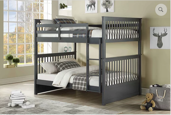 B123 Grey Double over Double Bunk Bed