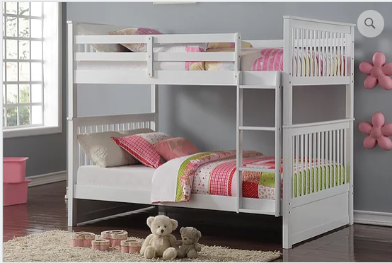 B123 White Double over Double Bunk Bed