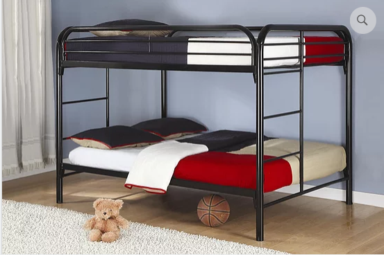 B502 Black Full/Full Metal Bunk Bed