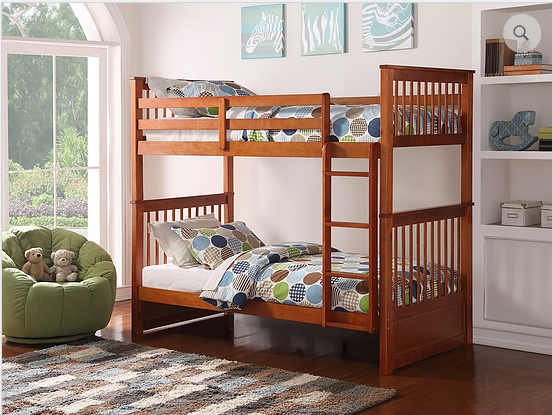 B121 Honey Twin/Twin Mission Bunk Bed