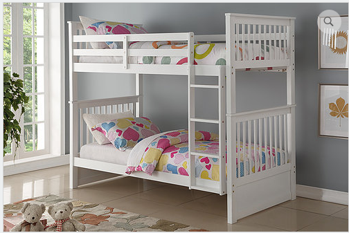 B121 White Twin/Twin Mission Bunk Bed