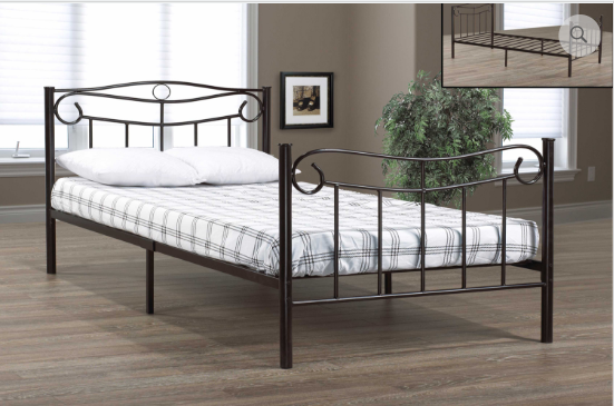 Twin/Single IF 151 Black Metal Platform Bed