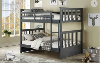B123 Grey Double over Double Bunk Bed