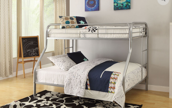 B501 Grey Twin/Full Metal Bunk Bed