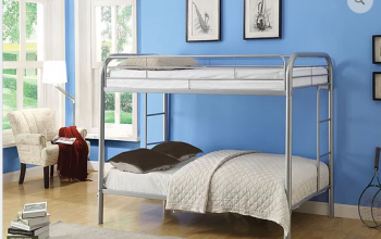 B502 Grey Full/Full Metal Bunk Bed