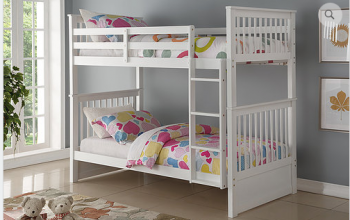 B121 White Twin/Twin Mission Bunk Bed