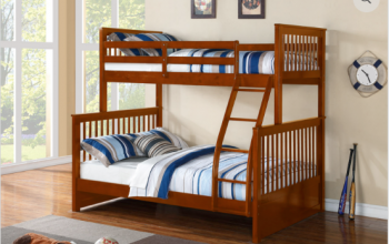 B122 Honey Twin/Full Mission Bunk Bed