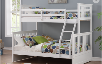 B122 White Twin/Full Mission Bunk Bed