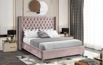 IF 5895 Pink Velvet Bed