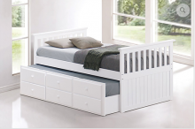 IF 314 White Captains Bed with Trundle
